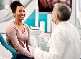 Acworth emergency dentist explaining treatment to a patient