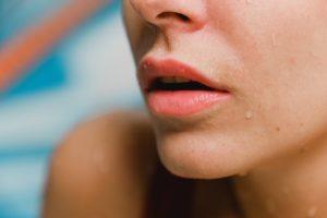 Close up of woman's lips